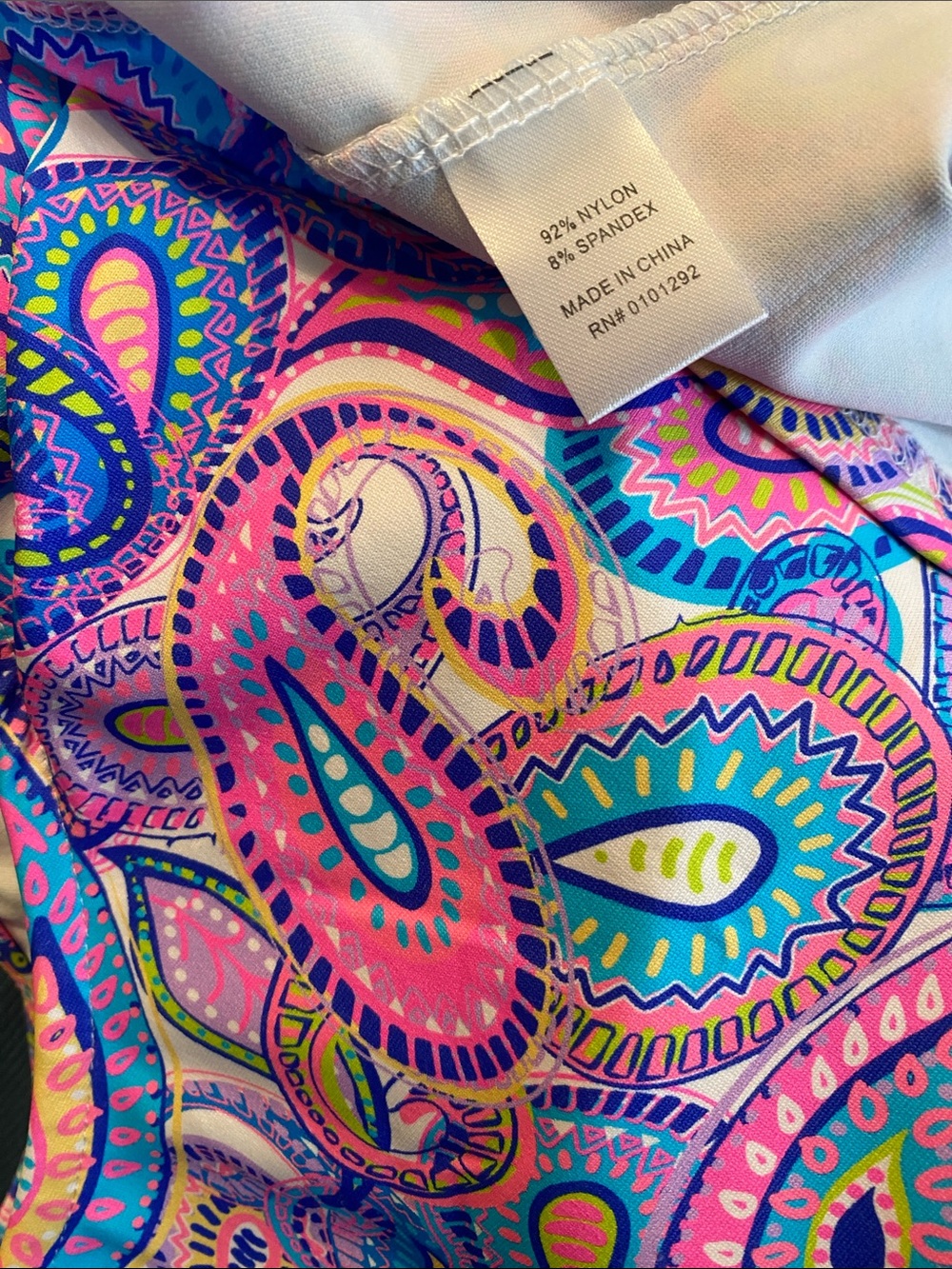 Lulu B shirt top blouse tunic sleeveless V-neck colorful paisley travel resort - Picture 8 of 8